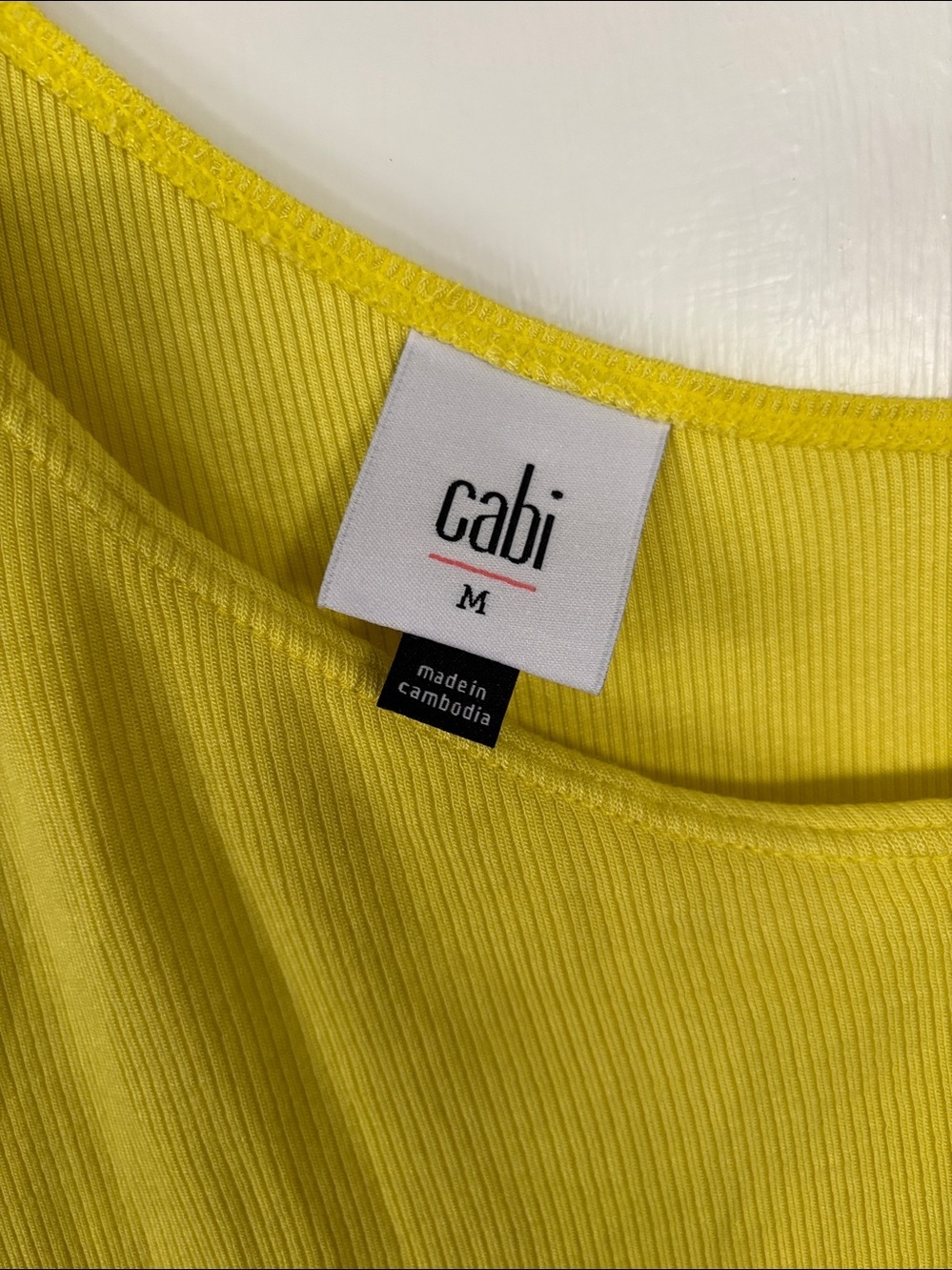 CAbi Lemon Yellow Double-Strap Asymmetric Tank - Picture 2 of 7